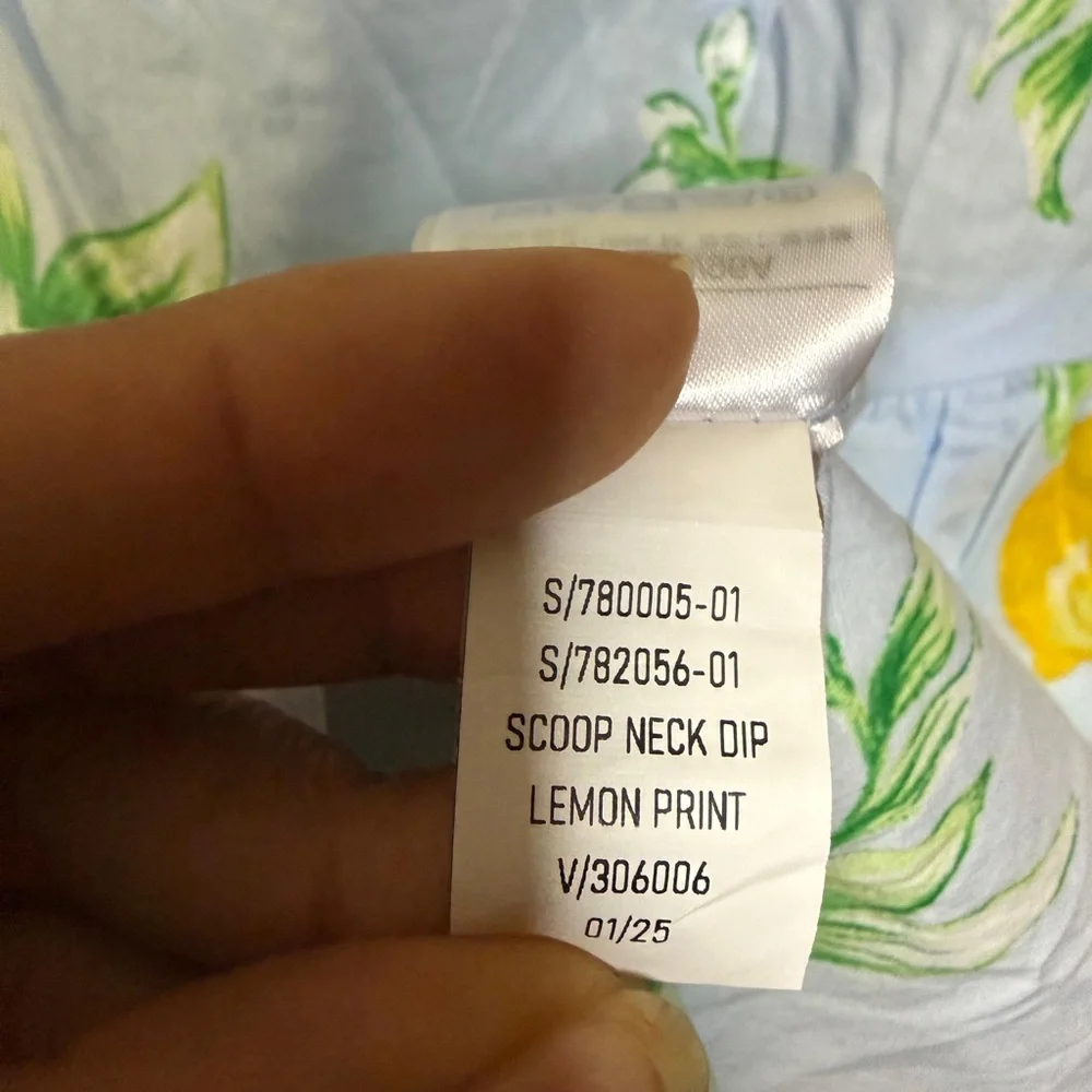 NWT- Gap Beachy Tropical Summer Lemons Novelty Prin Scoopneck Midi Dress Sz: M